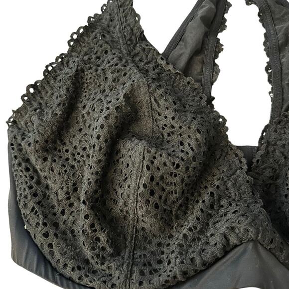 Curvy Couture Women's Plus Size Crochet Bralette, Black - 40DDD NWOT - Picture 4 of 6